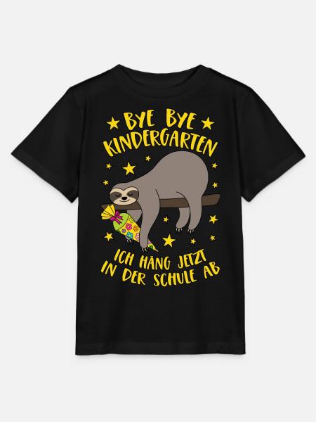 Bye Bye Kindergarten Faultier Schule Abhängen - Stanley/Stella Kinder T-Shirt MINI CREATOR - Schwarz