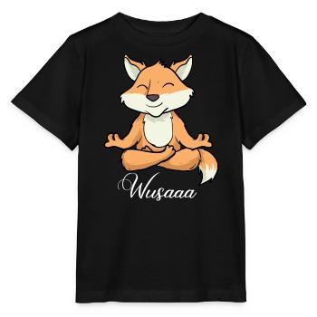 Auszeit Durchatmen Wusaaa Fuchs - Stanley/Stella Kinder T-Shirt MINI CREATOR  - Schwarz - Vorne - Mikhail (115cm)