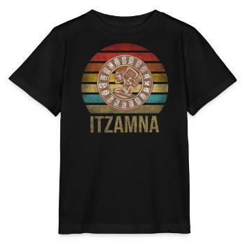 Calendrier Maya Itzamna Rétro Coucher de soleil - T-shirt bio MINI CREATOR Stanley/Stella Enfant - noir - Devant - Mikhail (115cm)