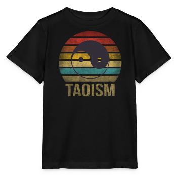 Taosim Yin & Yang Zen Retro Coucher de soleil - T-shirt bio MINI CREATOR Stanley/Stella Enfant - noir - Devant - Mikhail (115cm)