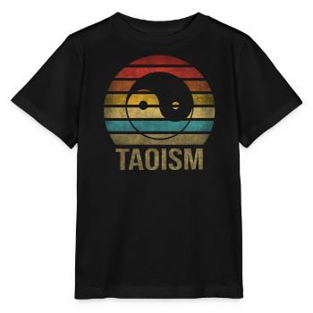 Taosim Yin & Yang Zen Retro Coucher de soleil - T-shirt bio MINI CREATOR Stanley/Stella Enfant - noir - Devant - Mikhail (115cm)