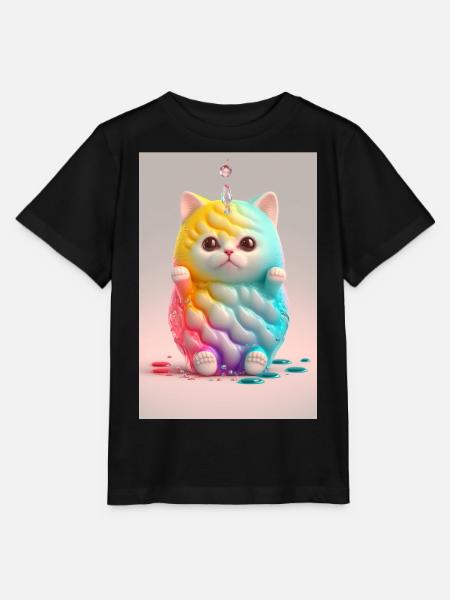 fancy katt - Stanley/Stella MINI CREATOR T-skjorte for barn - svart