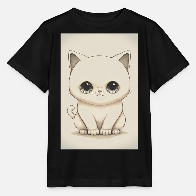 Weißes Kätzchen zeichnen - Stanley/Stella Kinder T-Shirt MINI CREATOR - Schwarz