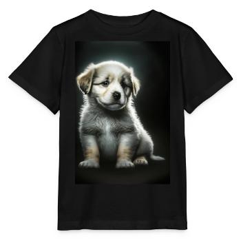 Weißer Welpe - Stanley/Stella Kinder T-Shirt MINI CREATOR  - Schwarz - Vorne - Mikhail (115cm)