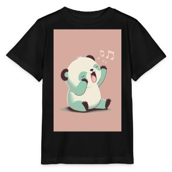 Baby-Panda - Stanley/Stella Kinder T-Shirt MINI CREATOR  - Schwarz - Vorne - Mikhail (115cm)