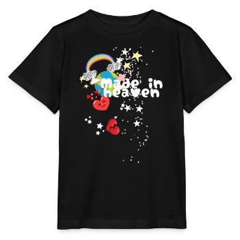 Arc-en-ciel, Terre, Étoiles, Espace, Ciel - T-shirt bio MINI CREATOR Stanley/Stella Enfant - noir - Devant - Mikhail (115cm)