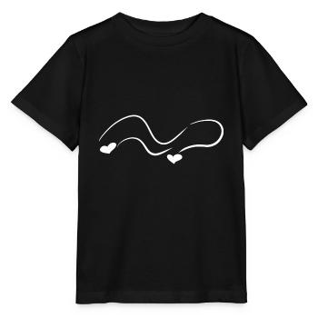 courbe de ligne d’onde de motif de cœur - T-shirt bio MINI CREATOR Stanley/Stella Enfant - noir - Devant - Mikhail (115cm)