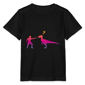 Dinosaures Velociraptor - T-shirt bio MINI CREATOR Stanley/Stella Enfant - noir - Devant - Mikhail (115cm)