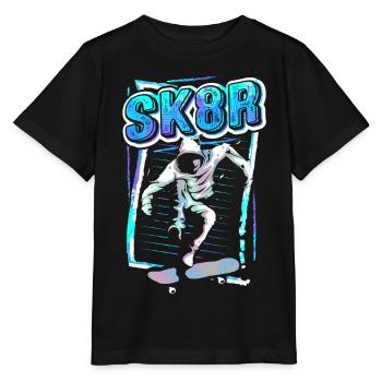 Skate | Patineur | Skateboarder | Planche à roulettes SK8 - T-shirt bio MINI CREATOR Stanley/Stella Enfant - noir - Devant - Mikhail (115cm)