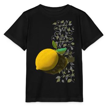 Citron et tentacules délicats - T-shirt bio MINI CREATOR Stanley/Stella Enfant - noir - Devant - Mikhail (115cm)