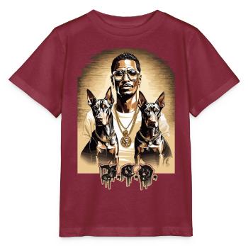 Rappeur avec Dobermans - T-shirt bio MINI CREATOR Stanley/Stella Enfant - bordeaux - Devant - Kain (125cm)