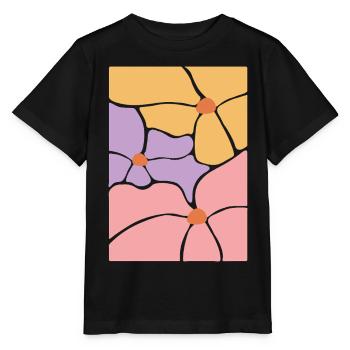 Boho Flora Blumen - Stanley/Stella Kinder T-Shirt MINI CREATOR  - Schwarz - Vorne - Mikhail (115cm)