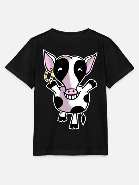 Glückliche Kuh - Stanley/Stella Kinder T-Shirt MINI CREATOR - Schwarz