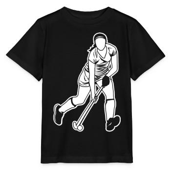 Hockey Mädchen - Stanley/Stella Kinder T-Shirt MINI CREATOR  - Schwarz - Vorne - Mikhail (115cm)