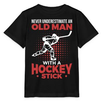 Old Man With A Hockey Stick - Stanley/Stella MINI CREATOR Kids’ T-Shirt - black - Front - Mikhail (115cm)