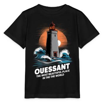 Ouessant Island at the End of the World Lighthouse Créac'h Sea - Stanley/Stella MINI CREATOR Kids’ T-Shirt - black - Front - Mikhail (115cm)