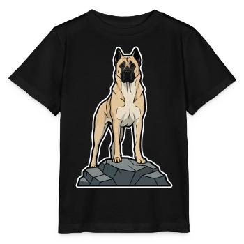 Anatolischer Schäferhund auf Schutzfelsen - Stanley/Stella Kinder T-Shirt MINI CREATOR  - Schwarz - Vorne - Mikhail (115cm)