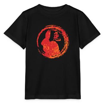 Hare chinese zodiac - Stanley/Stella MINI CREATOR Kids’ T-Shirt - black - Front - Mikhail (115cm)