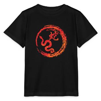 Snake chinese zodiac - Stanley/Stella MINI CREATOR Kids’ T-Shirt - black - Front - Mikhail (115cm)