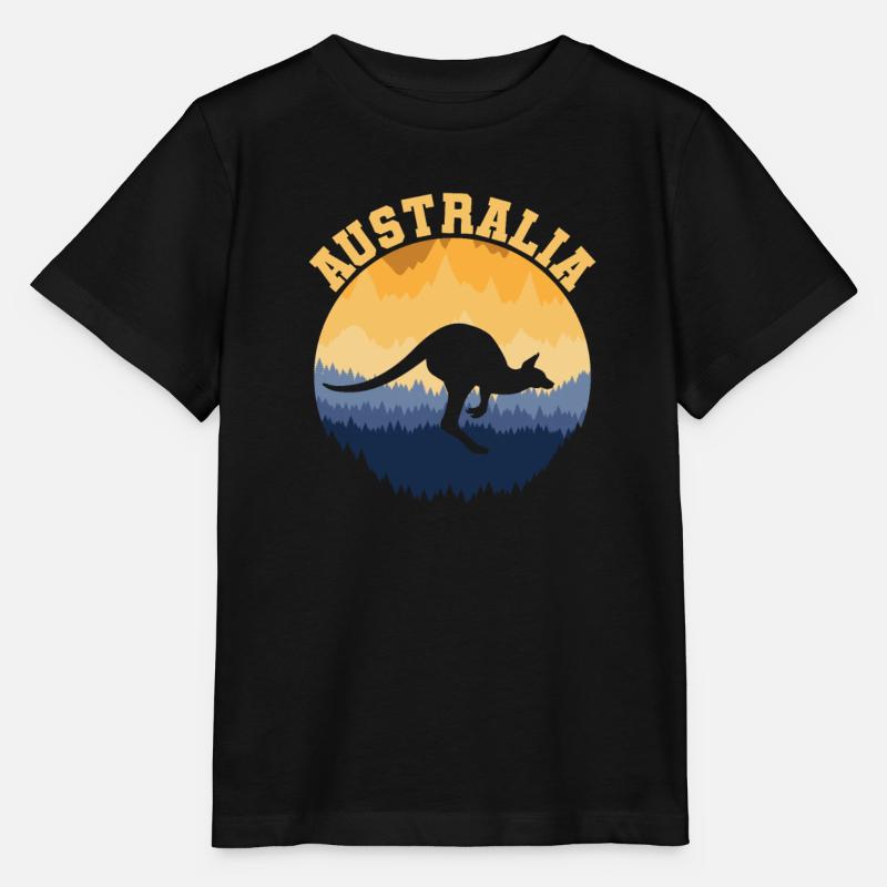 Australien Australia Känguru - Stanley/Stella Kinder T-Shirt MINI CREATOR  - Schwarz
