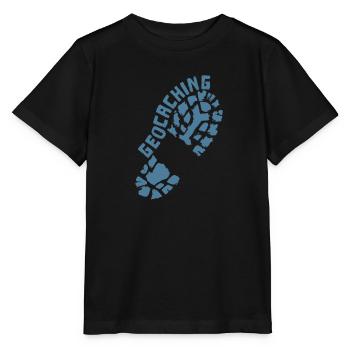 Geocaching Fußabdruck Schuh - Stanley/Stella Kinder T-Shirt MINI CREATOR  - Schwarz - Vorne - Mikhail (115cm)