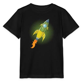 Rocket Comic Spaceship Spacecraft Missile - T-shirt bio MINI CREATOR Stanley/Stella Enfant - noir - Devant - Mikhail (115cm)