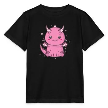 petit bébé dragon créature mythique conte de fées - T-shirt bio MINI CREATOR Stanley/Stella Enfant - noir - Devant - Mikhail (115cm)