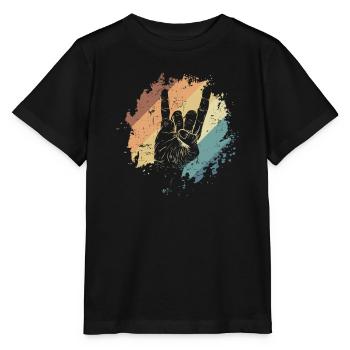 Heavy Metal Hand Signal Music Band Genre - Stanley/Stella MINI CREATOR Kids’ T-Shirt - black - Front - Mikhail (115cm)
