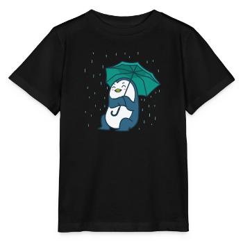 Pingouin avec un parapluie Antarctique - T-shirt bio MINI CREATOR Stanley/Stella Enfant - noir - Devant - Mikhail (115cm)