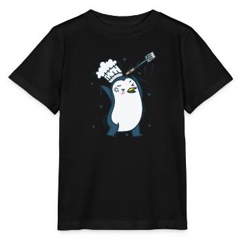 Penguin est un chef animal antarctique - T-shirt bio MINI CREATOR Stanley/Stella Enfant - noir - Devant - Mikhail (115cm)