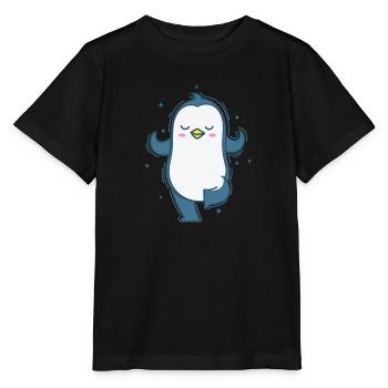Penguin yoga or meditation Antarctica - Stanley/Stella MINI CREATOR Kids’ T-Shirt - black - Front - Mikhail (115cm)