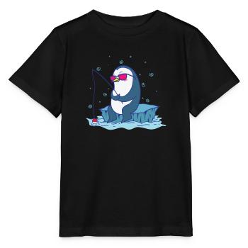 Manchot Pêche Antarctique Oiseau Animal - T-shirt bio MINI CREATOR Stanley/Stella Enfant - noir - Devant - Mikhail (115cm)