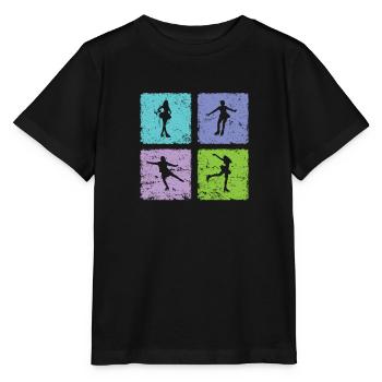 Schlittschuh laufen Sportart im Winter - Stanley/Stella MINI CREATOR Kids’ T-Shirt - black - Front - Mikhail (115cm)