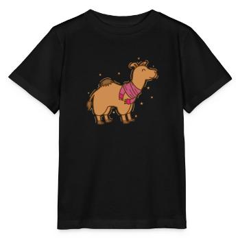 Kamel Dromedar mit Schal Dromedar - Stanley/Stella Kinder T-Shirt MINI CREATOR  - Schwarz - Vorne - Mikhail (115cm)