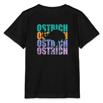 Ostrich Vogelstrauß Laufvogel Großvogel - Stanley/Stella Kinder T-Shirt MINI CREATOR  - Schwarz - Vorne - Mikhail (115cm)