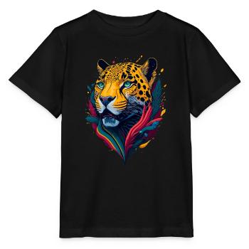 Joli jaguar abstrait - T-shirt bio MINI CREATOR Stanley/Stella Enfant - noir - Devant - Mikhail (115cm)