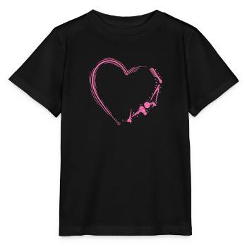 Herz mit Friseur Arbeitsmittel Beruf Haare - Stanley/Stella Kinder T-Shirt MINI CREATOR  - Schwarz - Vorne - Mikhail (115cm)