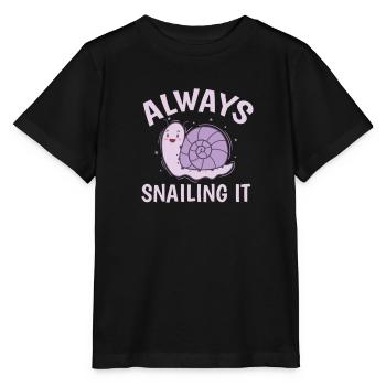 Always snailing it Schnecke Tier - Stanley/Stella Kinder T-Shirt MINI CREATOR  - Schwarz - Vorne - Mikhail (115cm)