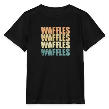 Waffles Nachtisch Gebäck Bäcker - Stanley/Stella Kinder T-Shirt MINI CREATOR  - Schwarz - Vorne - Mikhail (115cm)