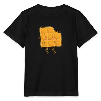 angegessene Waffel Teig Gebäck Snack - Stanley/Stella Kinder T-Shirt MINI CREATOR  - Schwarz - Vorne - Mikhail (115cm)