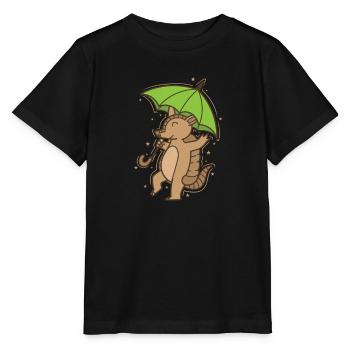 Tatou avec parapluie désert de mammifères - T-shirt bio MINI CREATOR Stanley/Stella Enfant - noir - Devant - Mikhail (115cm)