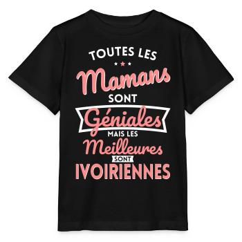 Mamans géniales les meilleures sont Ivoiriennes - T-shirt bio MINI CREATOR Stanley/Stella Enfant - noir - Devant - Mikhail (115cm)