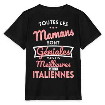 Mamans géniales les meilleures sont Italiennes - T-shirt bio MINI CREATOR Stanley/Stella Enfant - noir - Devant - Mikhail (115cm)