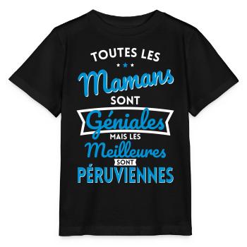 Mamans géniales les meilleures sont Péruviennes - T-shirt bio MINI CREATOR Stanley/Stella Enfant - noir - Devant - Mikhail (115cm)
