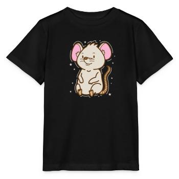 Mouse, Pet, Cheese, Mammal - Stanley/Stella MINI CREATOR Kids’ T-Shirt - black - Front - Mikhail (115cm)