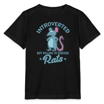 Introverted but willing to discuss Rats Rodent - Stanley/Stella MINI CREATOR Kids’ T-Shirt - black - Front - Mikhail (115cm)