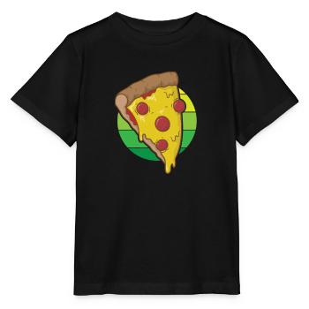 Pizza au salami, à l’italienne et au fromage - T-shirt bio MINI CREATOR Stanley/Stella Enfant - noir - Devant - Mikhail (115cm)