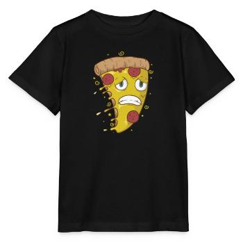 La pizza, le salami et le fromage ont peur - T-shirt bio MINI CREATOR Stanley/Stella Enfant - noir - Devant - Mikhail (115cm)