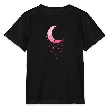 Moon with asterisk night sky - Stanley/Stella MINI CREATOR Kids’ T-Shirt - black - Front - Mikhail (115cm)