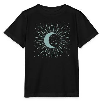 Mond und Sternchen Nachthimmel Krater - Stanley/Stella Kinder T-Shirt MINI CREATOR  - Schwarz - Vorne - Mikhail (115cm)